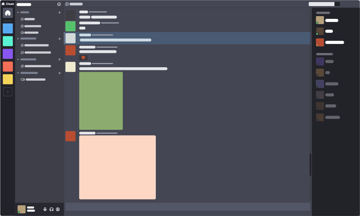 A screenshot of Cloak Chat